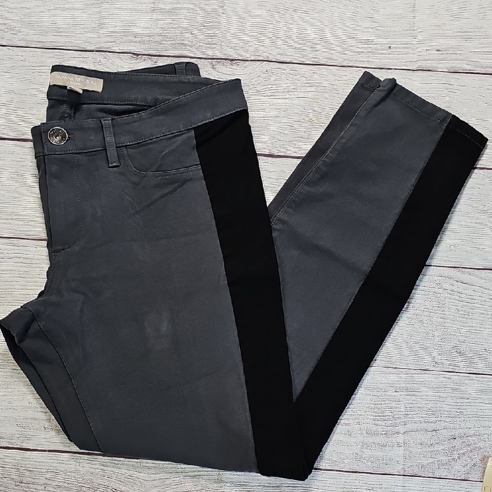 Banana Republic Sz 8 Sloan Gray and Black Skinny Pants